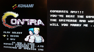 Guy Proposed By Modding <em>Contra</em>, But She Had To Finish It First. Ouch.